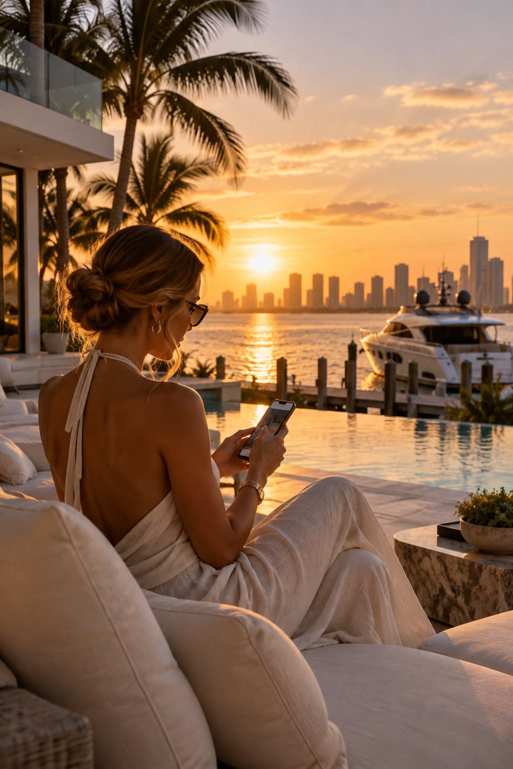 Guest enjoying a Miami sunset